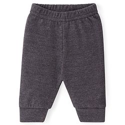Babyhug Solid Full Sleeves Thermal Vests & Pant Set - Dark Grey
