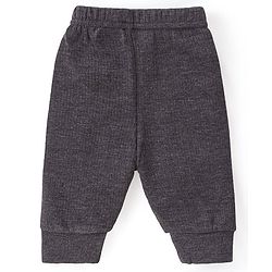 Babyhug Solid Full Sleeves Thermal Vests & Pant Set - Dark Grey