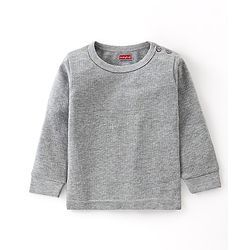 Babyhug Full Sleeves Solid Thermal Vests & Pant Set -Light Grey