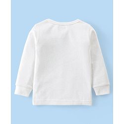 Babyhug Full Sleeves Solid Thermal Vests & Pant Set - Offwhite
