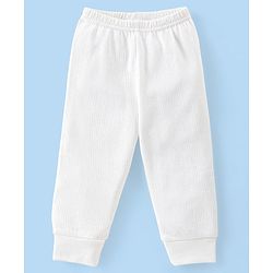 Babyhug Full Sleeves Solid Thermal Vests & Pant Set - Offwhite