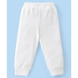 Babyhug Full Sleeves Solid Thermal Vests & Pant Set - Offwhite