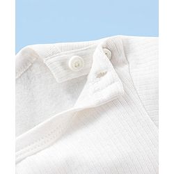 Babyhug Full Sleeves Solid Thermal Vests & Pant Set - Offwhite