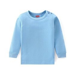 Babyhug Full Sleeves Solid Thermal Vests & Pant Set -Blue