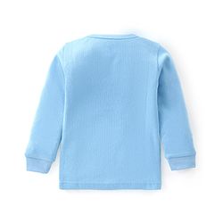Babyhug Full Sleeves Solid Thermal Vests & Pant Set -Blue