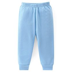 Babyhug Full Sleeves Solid Thermal Vests & Pant Set -Blue