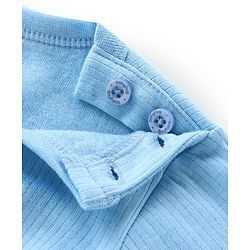 Babyhug Full Sleeves Solid Thermal Vests & Pant Set -Blue