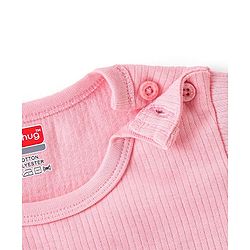 Babyhug Full Sleeves Solid Thermal Vests & Pant Set - Pink
