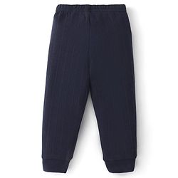 Babyhug Full Sleeves Solid Thermal Vests & Pant Set -Dark Navy Blue