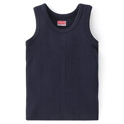 Babyhug Full Sleeves Solid Thermal Vests & Pant Set -Dark Navy Blue