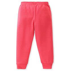 Babyhug Full Sleeves Solid Thermal Vests & Pant Set -Coral