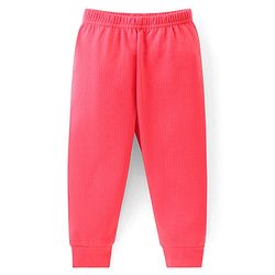 Babyhug Full Sleeves Solid Thermal Vests & Pant Set -Coral