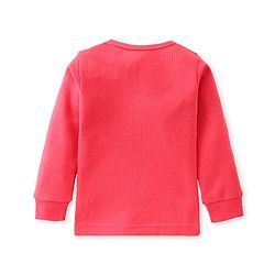 Babyhug Full Sleeves Solid Thermal Vests & Pant Set -Coral