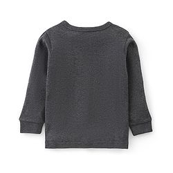 Babyhug Cotton Blend Full Sleeves Front Open Solid Color Thermal Wear Pack Of 2 - Grey