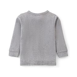 Babyhug Cotton Blend Full Sleeves Front Open Solid Color Thermal Wear Pack Of 2 - Grey