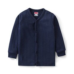 Babyhug Front Open Full Sleeves Thermal Vest Solid Colour Pack of 2- Navy & Light Blue