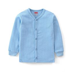 Babyhug Front Open Full Sleeves Thermal Vest Solid Colour Pack of 2- Navy & Light Blue