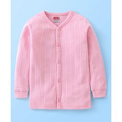 Babyhug Front Open Full Sleeves Thermal Vest Solid Colour Pack of 2- Pink & Coral