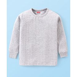 Babyhug Full Sleeves Pullover Thermal Vests with Solid Colours Pack of 2 - Grey