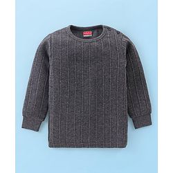 Babyhug Full Sleeves Pullover Thermal Vests with Solid Colours Pack of 2 - Grey