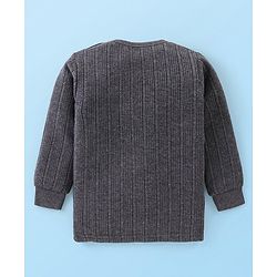 Babyhug Full Sleeves Pullover Thermal Vests with Solid Colours Pack of 2 - Grey