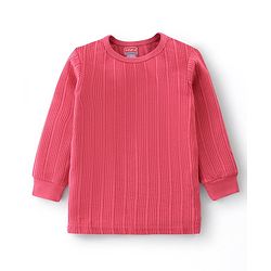 Babyhug Pullover Full Sleeves Solid Thermal Vests Pack of 2 - Pink & Coral