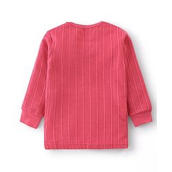 Babyhug Pullover Full Sleeves Solid Thermal Vests Pack of 2 - Pink & Coral