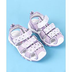 Cute Walk by Babyhug Sandals Velcro Closure with Heart Print - Purple