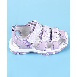 Cute Walk by Babyhug Sandals Velcro Closure with Heart Print - Purple