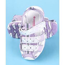 Cute Walk by Babyhug Sandals Velcro Closure with Heart Print - Purple