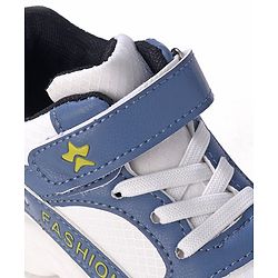 Cute Walk by Babyhug Velcro Closure Sneakers - White & Blue