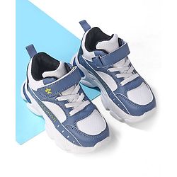Cute Walk by Babyhug Velcro Closure Sneakers - White & Blue