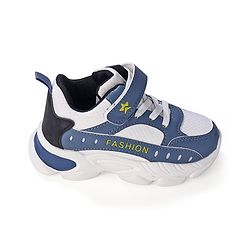 Cute Walk by Babyhug Velcro Closure Sneakers - White & Blue
