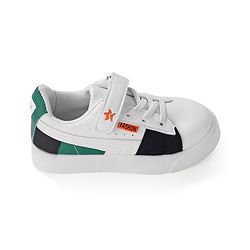 Cute Walk by Babyhug Velcro Closure Sneakers -White Green & Black