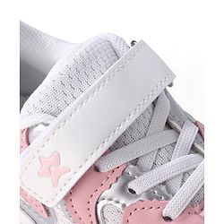 Cute Walk by Babyhug Velcro Closure Sneakers - White & Pink