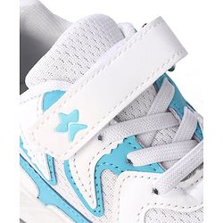 Cute Walk by Babyhug Velcro Closure Sneakers - White & Blue