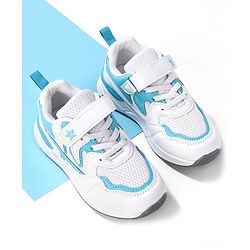 Cute Walk by Babyhug Velcro Closure Sneakers - White & Blue