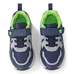 Cute Walk by Babyhug Velcro Closure Sneakers - Blue & Grey