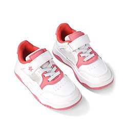 Cute Walk by Babyhug Velcro Closure Sneakers - White & Pink