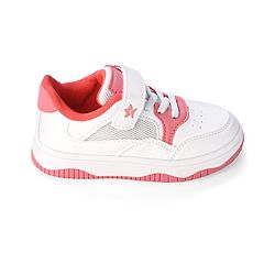 Cute Walk by Babyhug Velcro Closure Sneakers - White & Pink