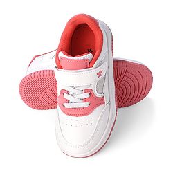 Cute Walk by Babyhug Velcro Closure Sneakers - White & Pink