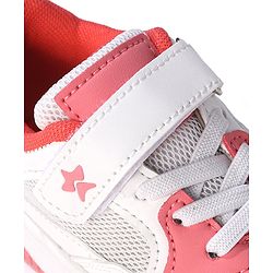 Cute Walk by Babyhug Velcro Closure Sneakers - White & Pink