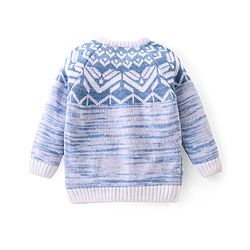 Babyhug Knit Full Sleeves Pullover Sweater Set with Cable Knit Design - Blue