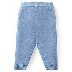 Babyhug Knit Full Sleeves Pullover Sweater Set with Cable Knit Design - Blue