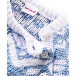 Babyhug Knit Full Sleeves Pullover Sweater Set with Cable Knit Design - Blue