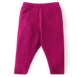 Babyhug Knitted Full Sleeves Sweater Set with Cap Intarsia Design -  Dark Pink