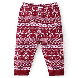 Babyhug Knitted Full Sleeves Sweater Set with Cap &  Intarsia Design - Red