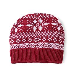 Babyhug Knitted Full Sleeves Sweater Set with Cap &  Intarsia Design - Red