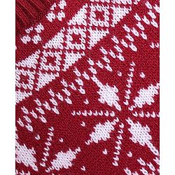 Babyhug Knitted Full Sleeves Sweater Set with Cap &  Intarsia Design - Red