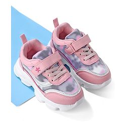 Cute Walk by Babyhug Sneakers With Velcro Closure Solid - Pink